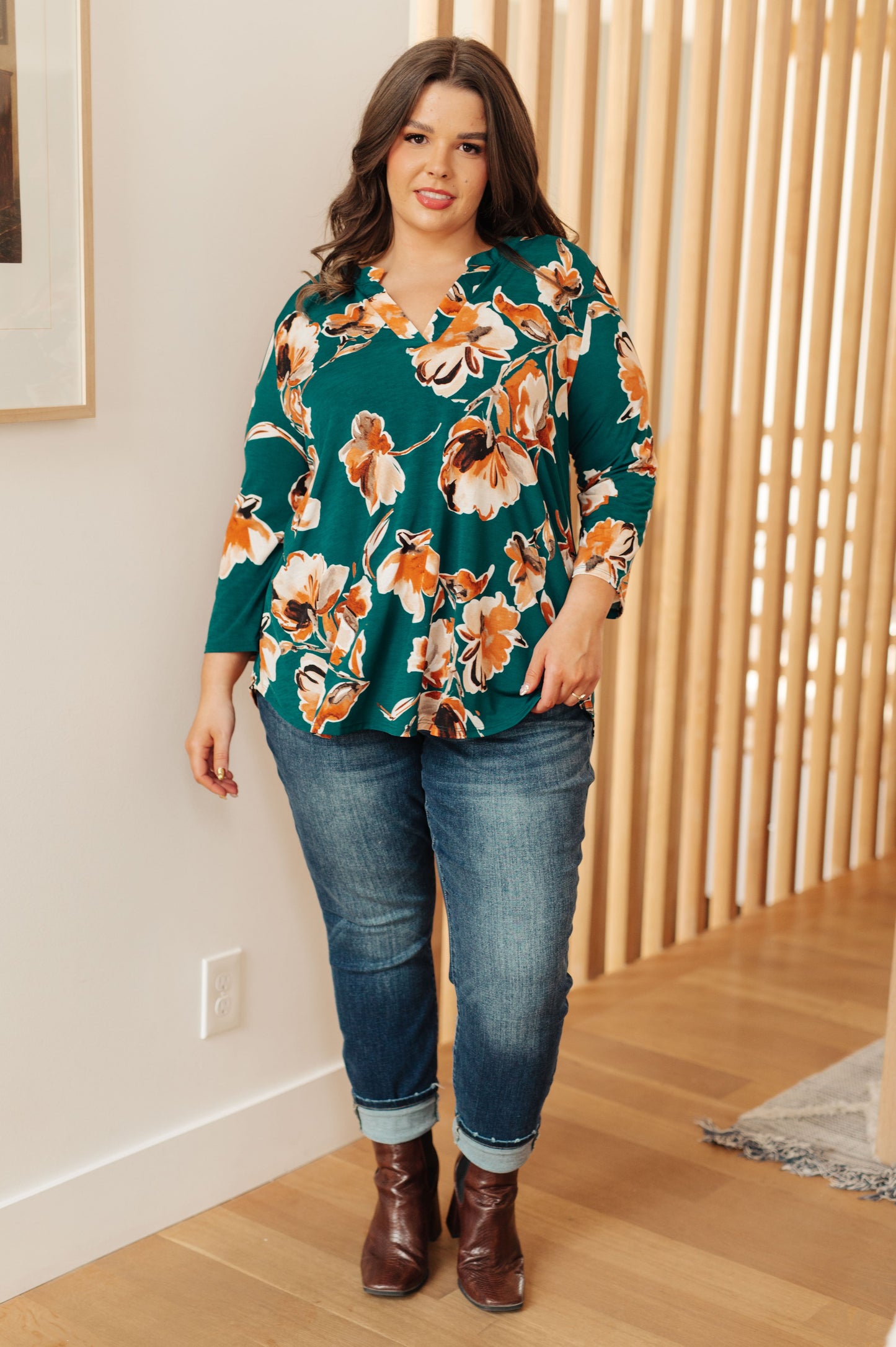 Shay Teal Floral Top