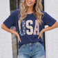 Stars Stripes and Daisy Vibes USA Graphic Tee