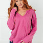 Easy Feels Ribbed Top in Magenta