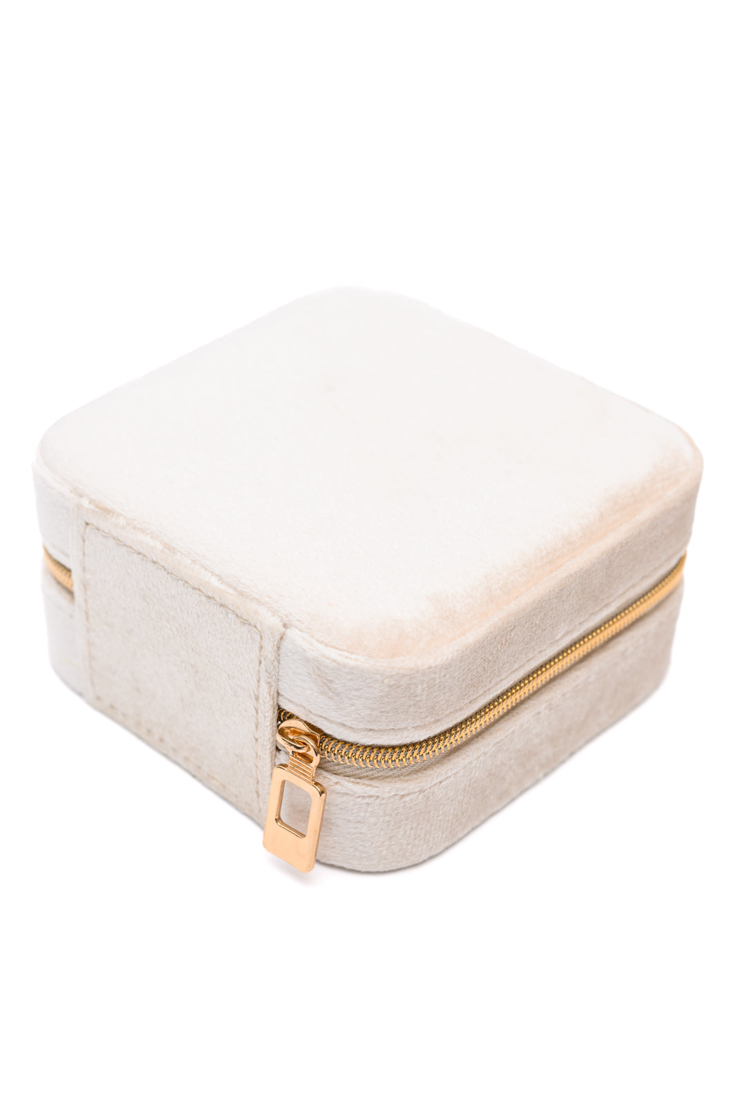 Carry Along Velvet Jewelry Box in Ivory