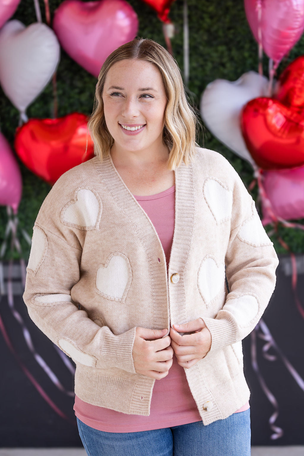 IN STOCK Sweetheart Cardigan - Tan
