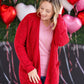 IN STOCK Open Knit Cardigan - Red