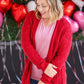 IN STOCK Open Knit Cardigan - Red