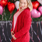 IN STOCK Open Knit Cardigan - Red