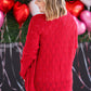 IN STOCK Open Knit Cardigan - Red