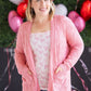 IN STOCK Open Knit Cardigan - Rose