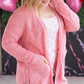 IN STOCK Open Knit Cardigan - Rose