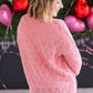 IN STOCK Open Knit Cardigan - Rose