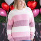IN STOCK Cozy Block Sweater - Pink Stripes