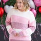 IN STOCK Cozy Block Sweater - Pink Stripes