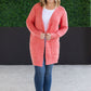 Madison Cozy Cardigan - Cherry Blush