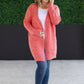 Madison Cozy Cardigan - Cherry Blush