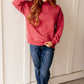 Mock Neck Pullover in Cranberry