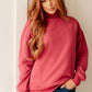 Mock Neck Pullover in Cranberry