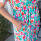 Tinley Dress - Aqua and Pink Floral