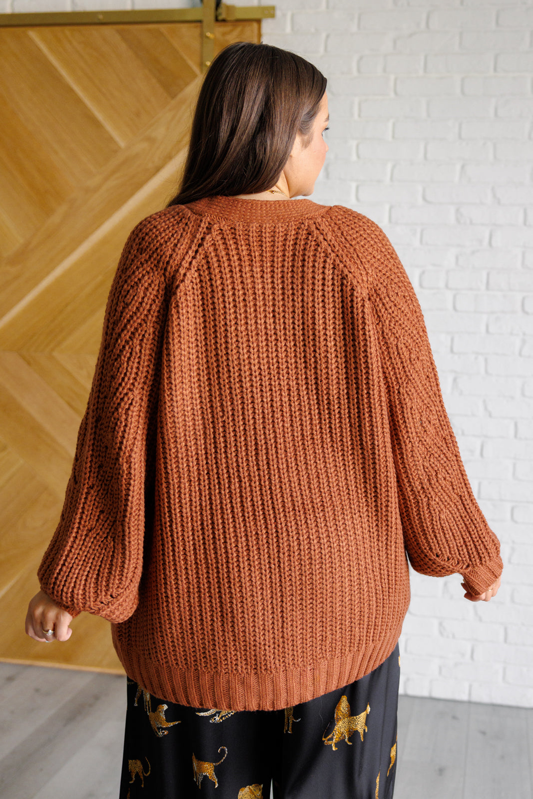 Chunky Cardigan in Chestnut