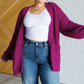 Chunky Cardigan in Berry