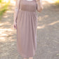 Reagan Ribbed Midi Dress - Mocha