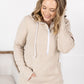 Pixie Pocket Halfzip Hoodie - Oatmeal