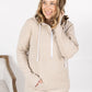 Pixie Pocket Halfzip Hoodie - Oatmeal