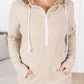 Pixie Pocket Halfzip Hoodie - Oatmeal