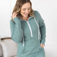 Pixie Pocket Halfzip Hoodie - Sage