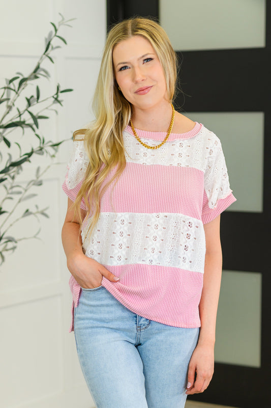Gia Ribbed Top in Pink