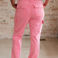 High Rise Cargo Straight Jeans in Pink - Judy Blue