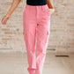 High Rise Cargo Straight Jeans in Pink - Judy Blue