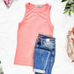 Tara Ribbed Tank - Coral