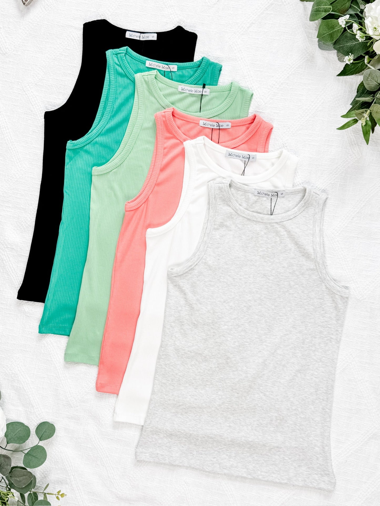 Tara Ribbed Tank - Black