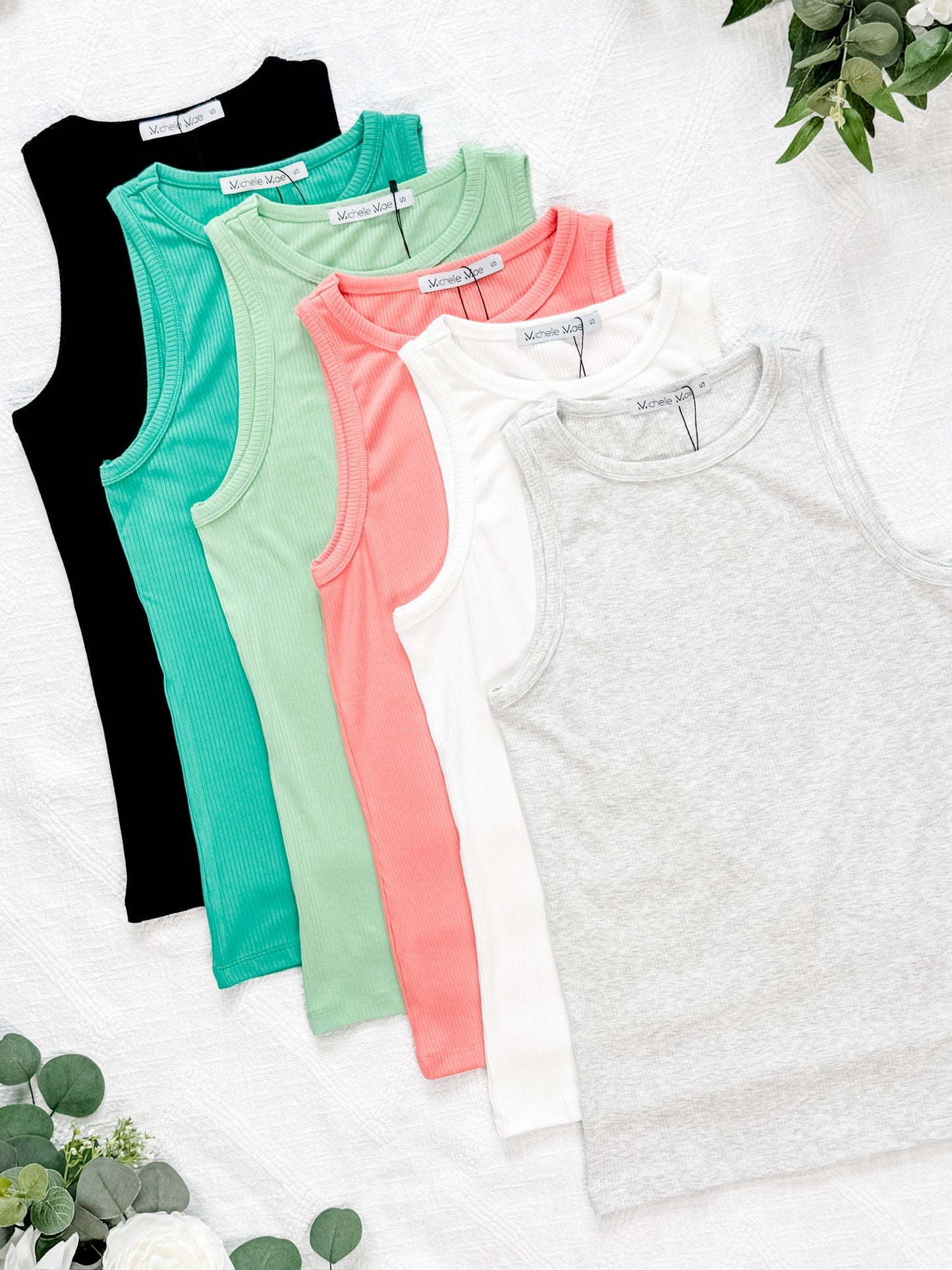 Tara Ribbed Tank - Black