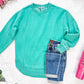 Vintage Wash Pullover - Caribbean Green
