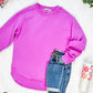 Vintage Wash Pullover - Vivid Orchid
