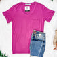 Sophie Pocket Tee - Magenta