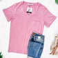Sophie Pocket Tee - Rose