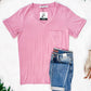 Sophie Pocket Tee - Rose