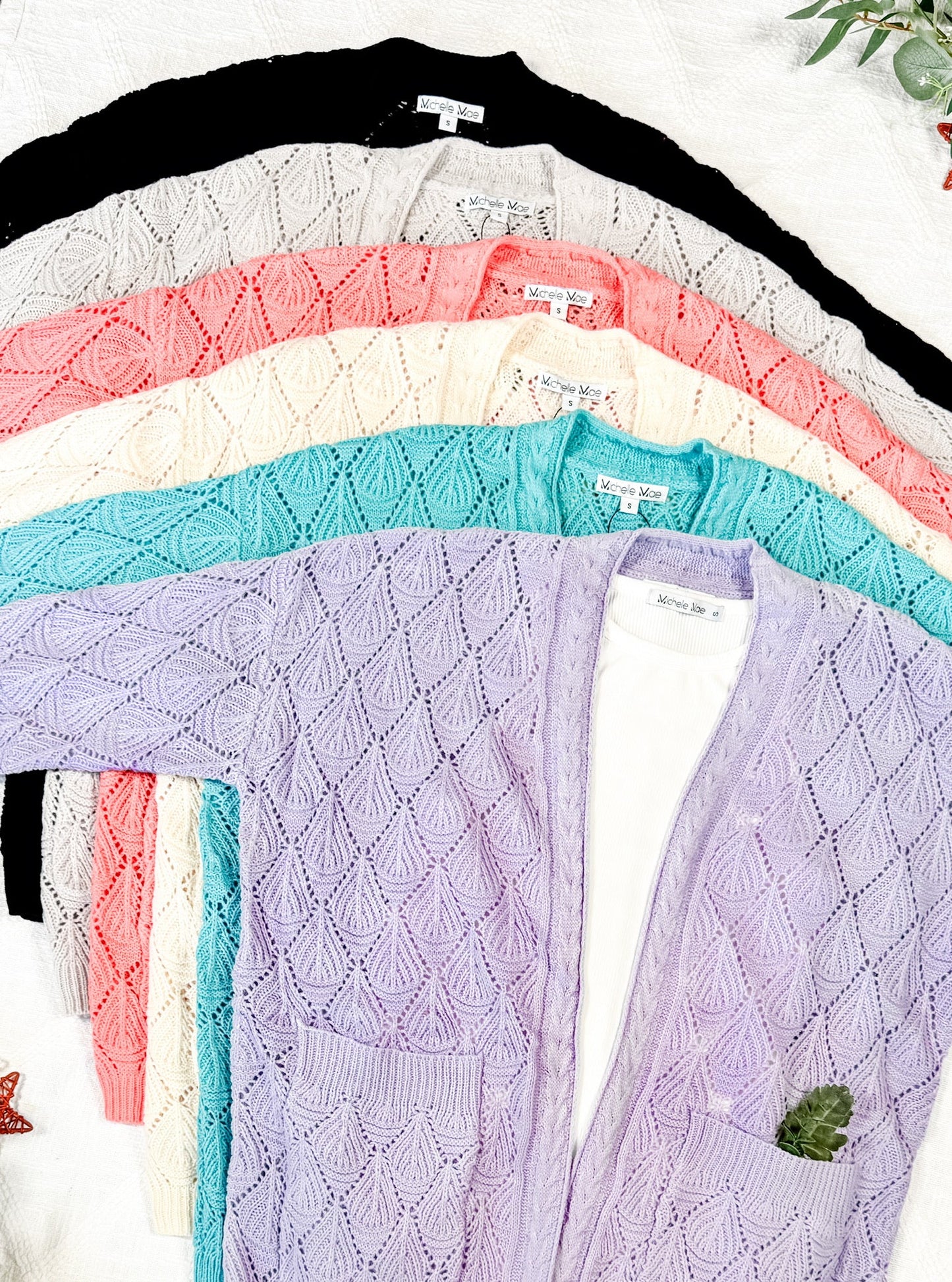 Open Knit Cardigan - Neutral