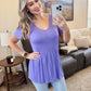 Sarah Ruffle Short Sleeve - Periwinkle Purple