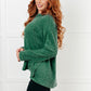 Cozy Day Brushed Hacci Sweater in Dark Green