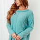 Cozy Day Brushed Hacci Sweater in Dusty Teal