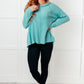 Cozy Day Brushed Hacci Sweater in Dusty Teal