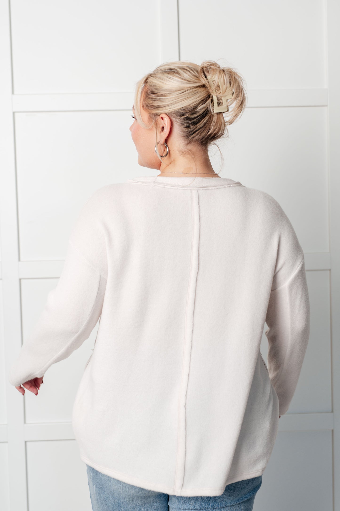 Cozy Day Brushed Hacci Sweater in Sand Beige