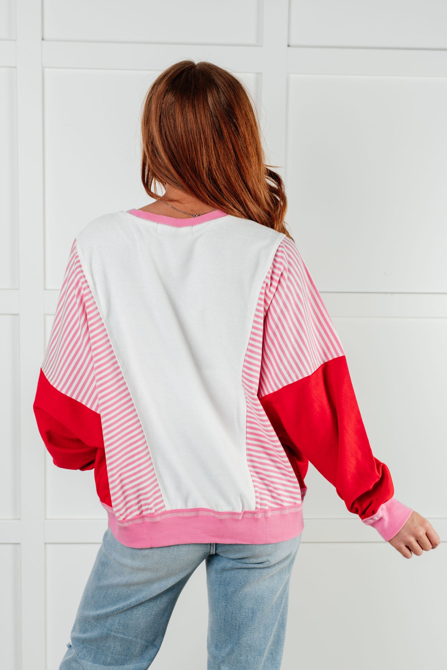 Stripes in Love Color Block Pullover