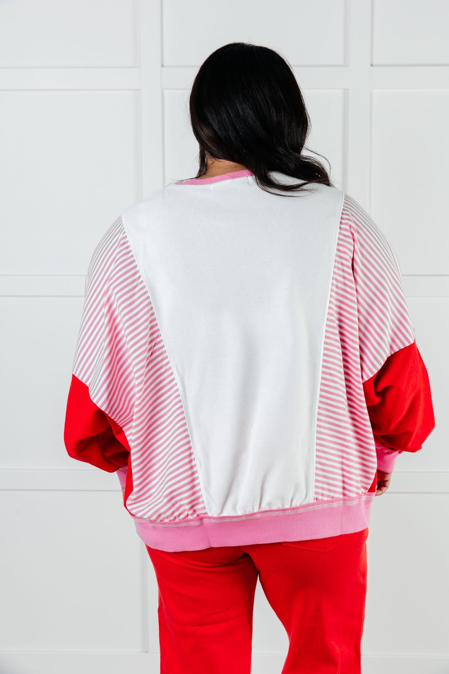 Stripes in Love Color Block Pullover