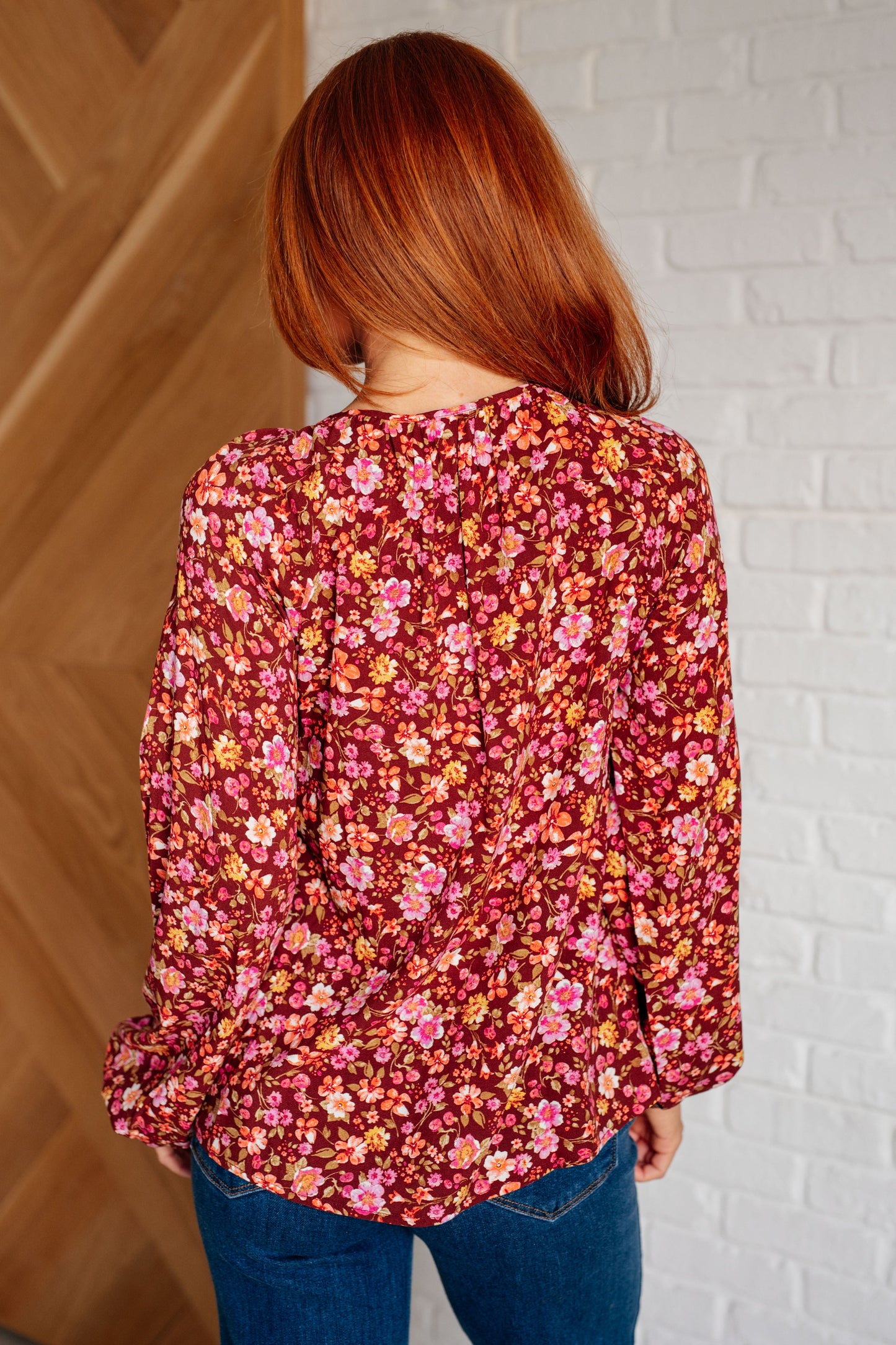 Brunch Blouse in Rust Floral