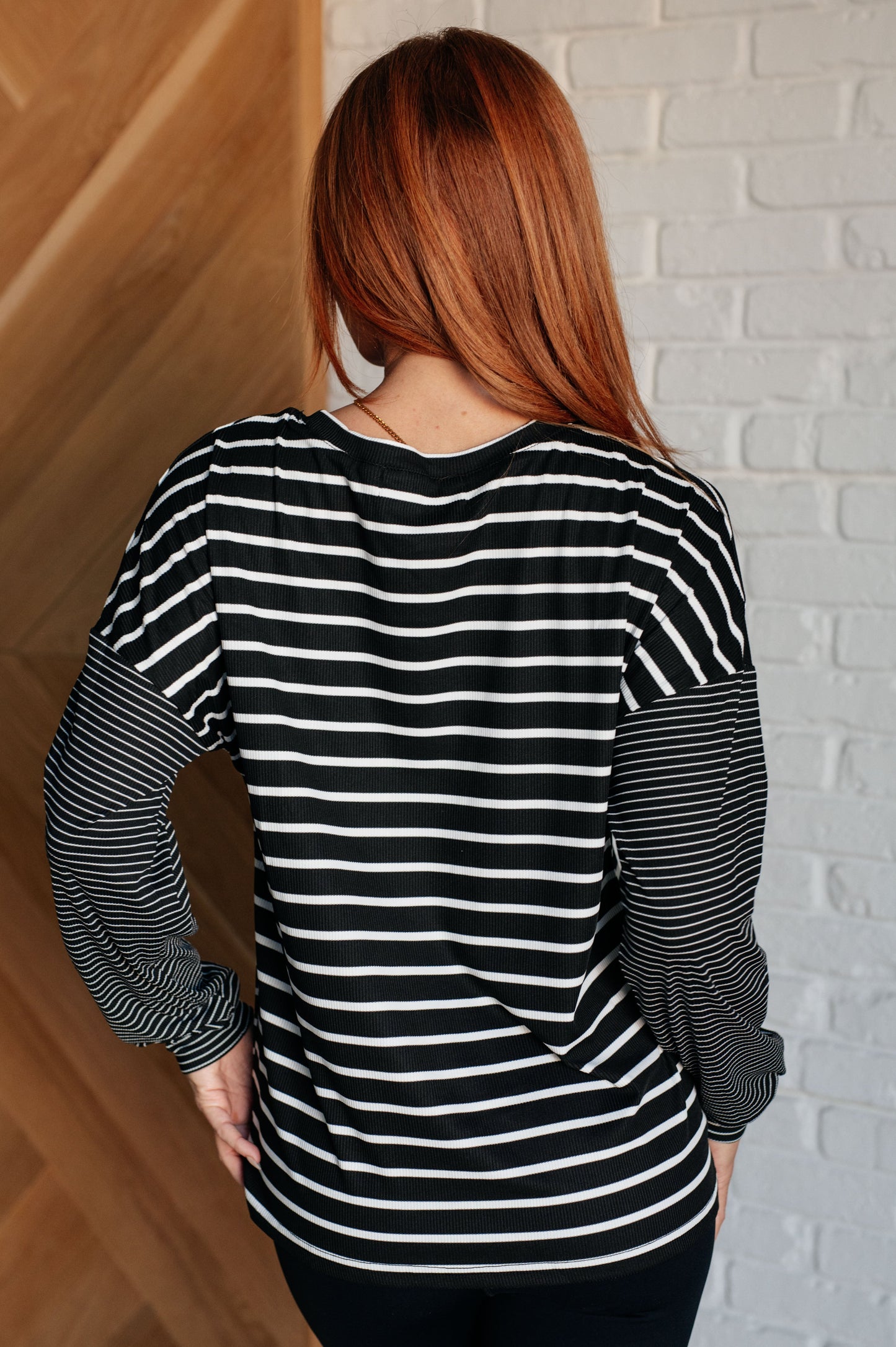 Jule Stripe Long Sleeve in Black