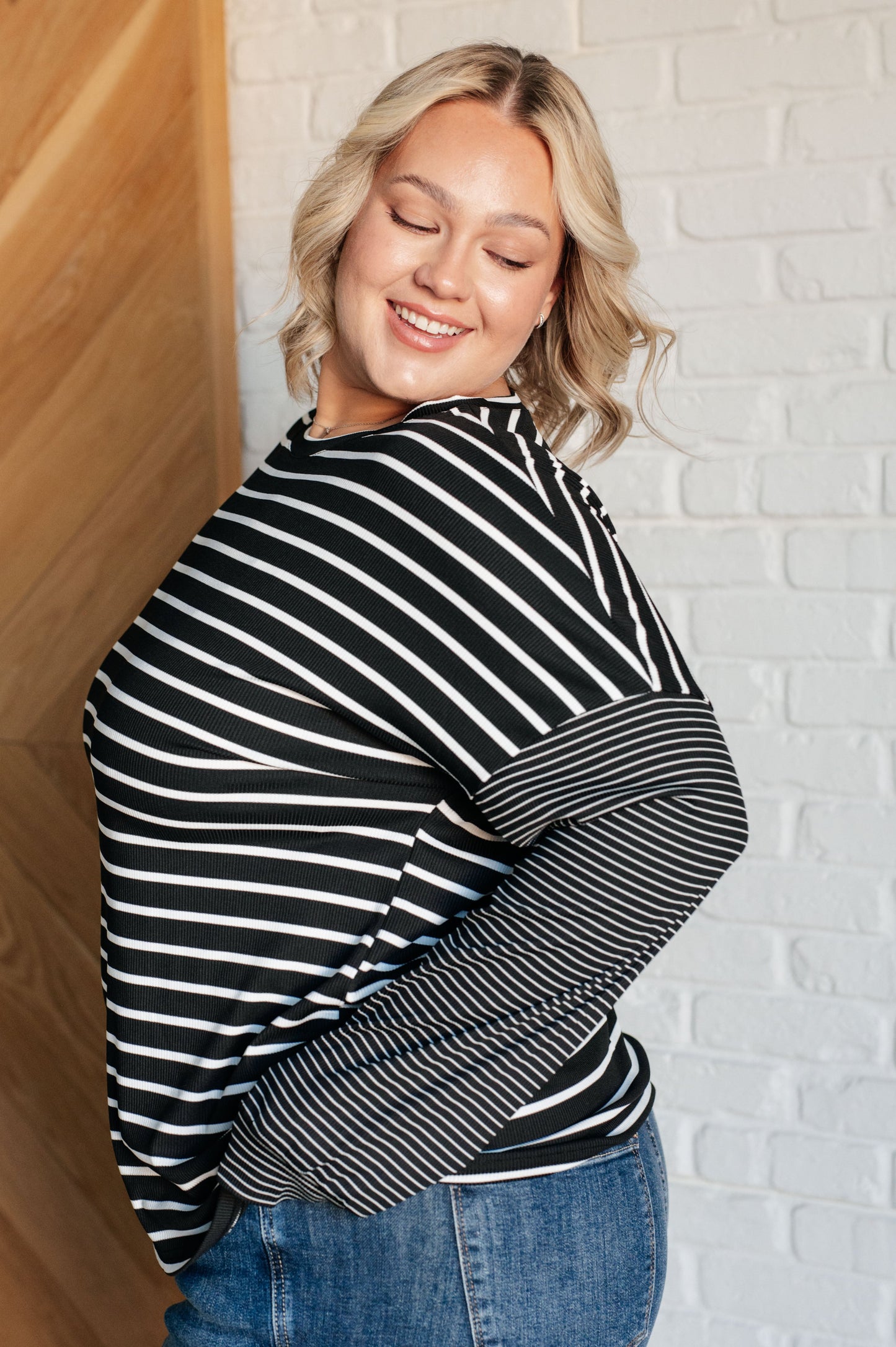 Jule Stripe Long Sleeve in Black