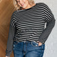 Jule Stripe Long Sleeve in Black