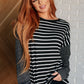 Jule Stripe Long Sleeve in Black